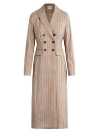 Women\'s The Meyer Double-Breasted Coat - Natural Pinstripe - at Saks Fifth Avenue