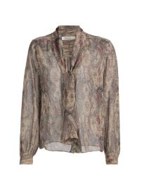 Women\'s The Paisley Silk Tie Blouse - Ecru Multi - at Saks Fifth Avenue