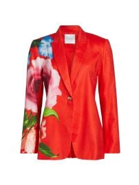 Women\'s The Simone Floral Linen-Blend Single-Breasted Blazer - Spring Memory - at Saks Fifth Avenue
