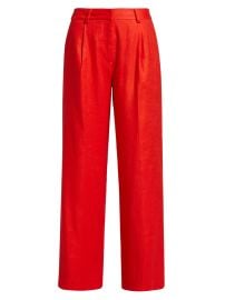 Women\'s The Simone Linen-Blend Wide-Leg Pants - Show Stopper Red - at Saks Fifth Avenue