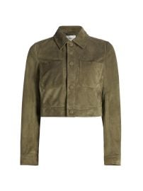 Women\'s The Small Suede Crop Jacket - Cypress - at Saks Fifth Avenue