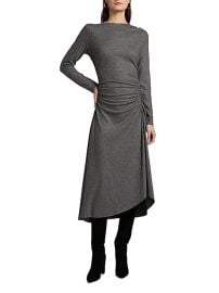 Women\'s Theodora Ruched Heathered Midi-Dress - Medium Heather Grey - at Saks Fifth Avenue