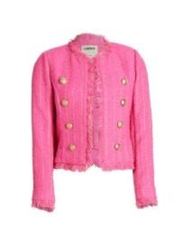 Women\'s Tinlee Tweed Jacket - Shocking Pink Gold Stripe - at Saks Fifth Avenue