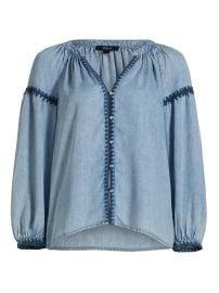 Women\'s Toshi Denim Peasant Top - Medium Cloud Wash - at Saks Fifth Avenue