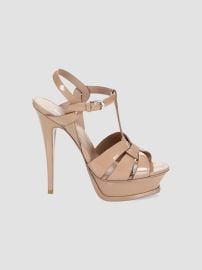 Women\'s Tribute Platform Sandals in Patent Leather - Beige - at Saks Fifth Avenue