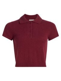 Women\'s Twila Cashmere Polo Shirt - Cranberry - at Saks Fifth Avenue