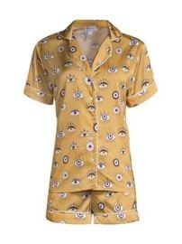 Women\'s Two-Piece Amara Evil Eye Shorts Pajama Set - Bronze Gold - at Saks Fifth Avenue