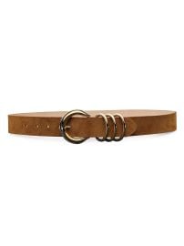 Women\'s Two-Tone Buckle Suede Belt - Chocolate - at Saks Fifth Avenue