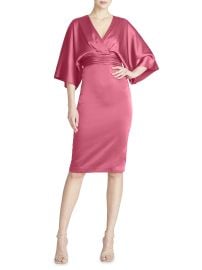 Women\'s V-Neck Satin Dress - Ivory - at Saks Fifth Avenue