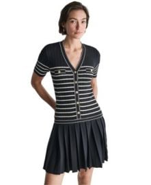 Women\'s V-Neck Striped Drop-Waist Mini Dress at Macys