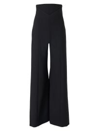 Women\'s V-Waistband Wide-Leg Stretch Wool Pants - Black - at Saks Fifth Avenue