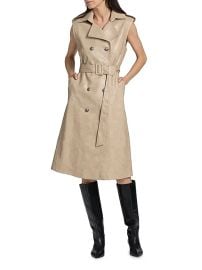 Women\'s Val Belted Double-Breasted Midi-Dress - Almond - at Saks Fifth Avenue