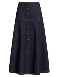 Women\'s Veena Denim Midi-Skirt - Indigo - at Saks Fifth Avenue