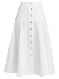 Women\'s Veena Denim Midi-Skirt - White - at Saks Fifth Avenue