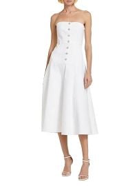 Women\'s Veena Denim Strapless Midi-Dress - White - at Saks Fifth Avenue