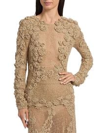 Women\'s Viola Floral Crochet-Knit Sweater - Lurex Combo - at Saks Fifth Avenue