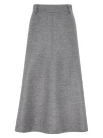 Women\'s Virgin Wool Double Cloth Flute Skirt - Medium Grey - at Saks Fifth Avenue