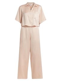 Women\'s Washable Silk High-Rise Pants 2-Piece Pajama Set - Delicate Pink - at Saks Fifth Avenue