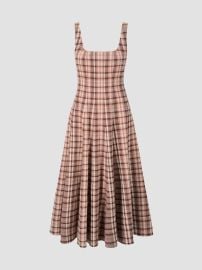 Women\'s Wells Plaid Linen-Blend Midi Dress - Tuscany Plaid - at Saks Fifth Avenue