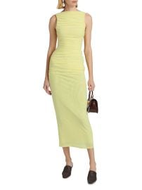 Women\'s Whitney Ruched Sleeveless Midi-Dress - Buttermilk - at Saks Fifth Avenue