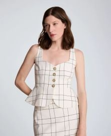 Women\'s Windowpane Plaid Peplum Vest at Macys