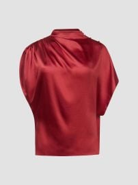 Women\'s Wish You Would Draped Silk-Blend Top - Currant - at Saks Fifth Avenue