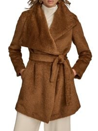 Women\'s Wool-Blend Belted Wrap Coat - Tobacco - at Saks Fifth Avenue