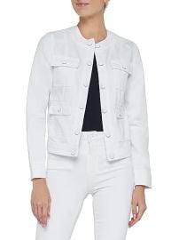 Women\'s Yari Denim Collarless Jacket - White - at Saks Fifth Avenue