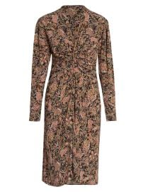 Women\'s Zeliha Paisley Twist-Front Knee-Length Dress - Black Ochre - at Saks Fifth Avenue