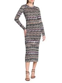 Women\'s Zig-Zag Knit Midi-Dress - Blue And Purple Tones - at Saks Fifth Avenue
