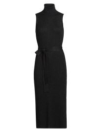 Women\'s Zoelle Shimmer Rib-Knit Midi-Dress - Black Sparkle - at Saks Fifth Avenue