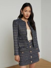 Women AUTH LaposAGENCE Angelina Tweed Jacket Coat BlueGreen Multi eBay at eBay