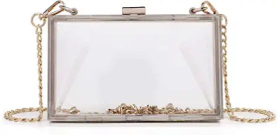 Women Clear Crossbody Purse Acrylic Transparent Clutch Bag Shoulder Handbag With Gold Chain Strap gold Handbags com at Amazon