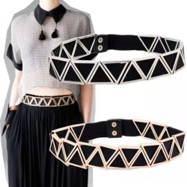 Women Fashion Gold Metal Elastic Waist Belt Dresses Coats Waistband Stretch Band at eBay