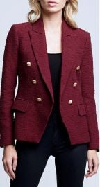 Women Laposagence Kenzie Double Breasted Boucle Blazer Coat Dark Wine US 6 eBay at eBay