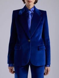Women Ready-to-wear Blue velvet fitted jacket Barbara Bui Official Online Store at Barbara Bui