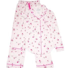 Women amp Juniors Katie J NYC Pink Rosebud Plaid Maia Pants PJ Set - Frankie39s on the Park at Frankies on the Park