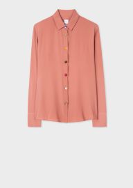 Women039s Peach Silk-Blend Shirt With Multi-Colour Buttons - Paul Smith US at Paul Smith