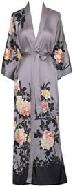 Women39s Charmeuse Kimono Robe Long - Watercolor Floral - Blush Rose - Dusk Purple at  Womens Clothing store at Amazon