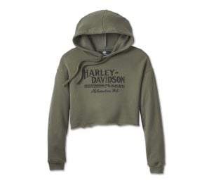 Women39s Cropped Fleece Hoodie Harley-Davidson USA at Harley-Davidson