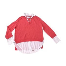 Women39s Looker Layered V-Neck in Aster Pink at Brochu Walker