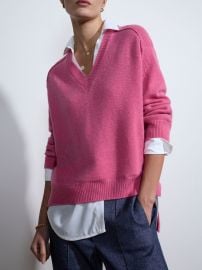 Women39s Looker Layered V-Neck in Aster Pink at Brochu Walker