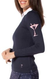 Women39s Navy Martini Crew Neck Sweater - Golftini at Golftini