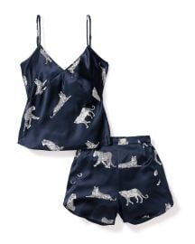 Women39s Silk Cami Short Set in Panthre de Nuit at Petite Plume
