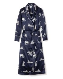 Women39s Silk Long Robe in Panthre de Nuit at Petite Plume