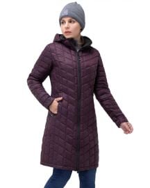 Women39s Thermolite Long Hooded Puffer Jacket with 3 Pockets 209 lbs 33000ft at 33000ft