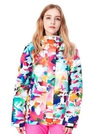 Women39s Vibrant Camo Insulated Snow Jackets With Removable Hoodie GSou Snow at Gsou Snow