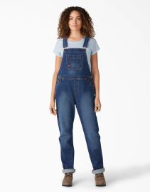 Womenrsquos Denim Boyfriend Bib Overalls -  US Retro Stonewashed S at Dickies