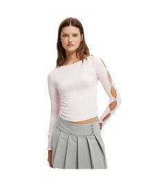 Womens Cotton On Bow Detail Long Sleeve Top - Macys at Macys