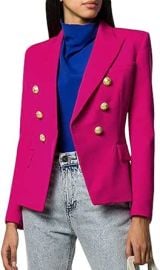 Womens Double Breasted Military Style Blazer Ladies Coat Jacket Work Office at Womens Clothing store at Amazon